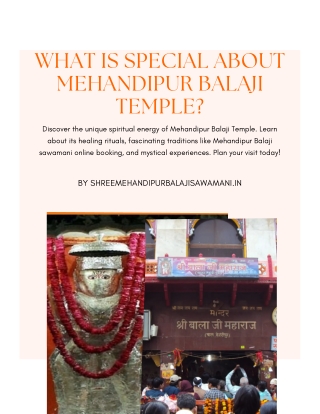 What is Special About Mehandipur Balaji Temple