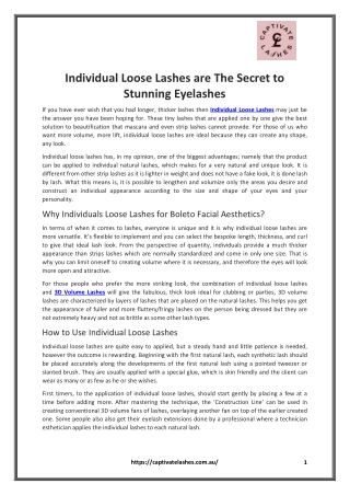 Individual Loose Lashes are The Secret to Stunning Eyelashes