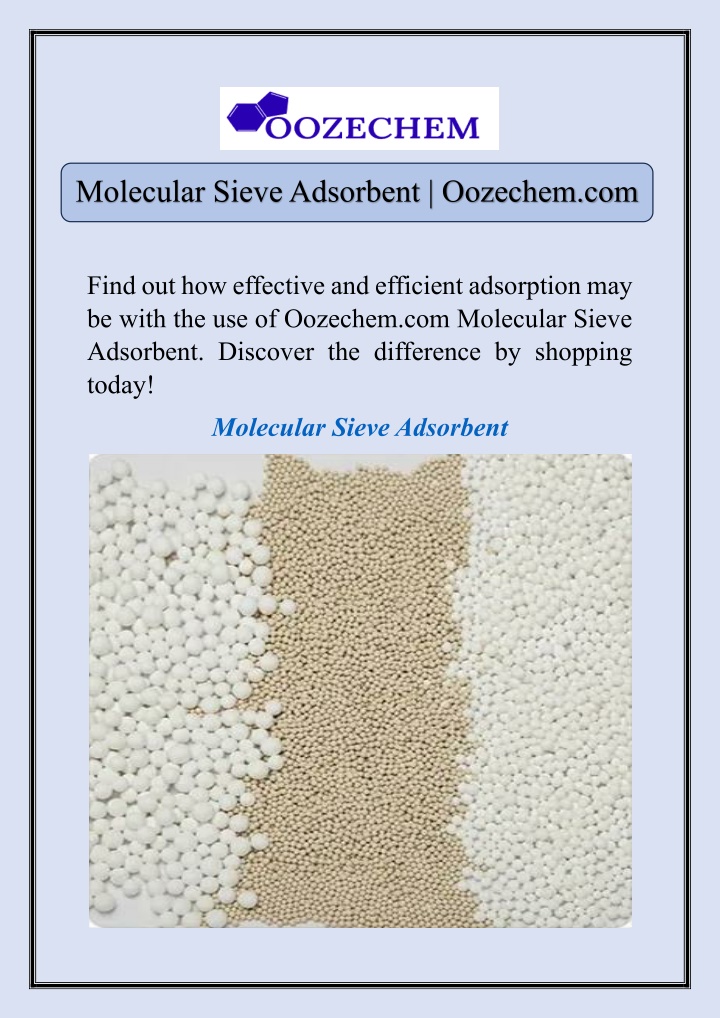 molecular sieve adsorbent oozechem com