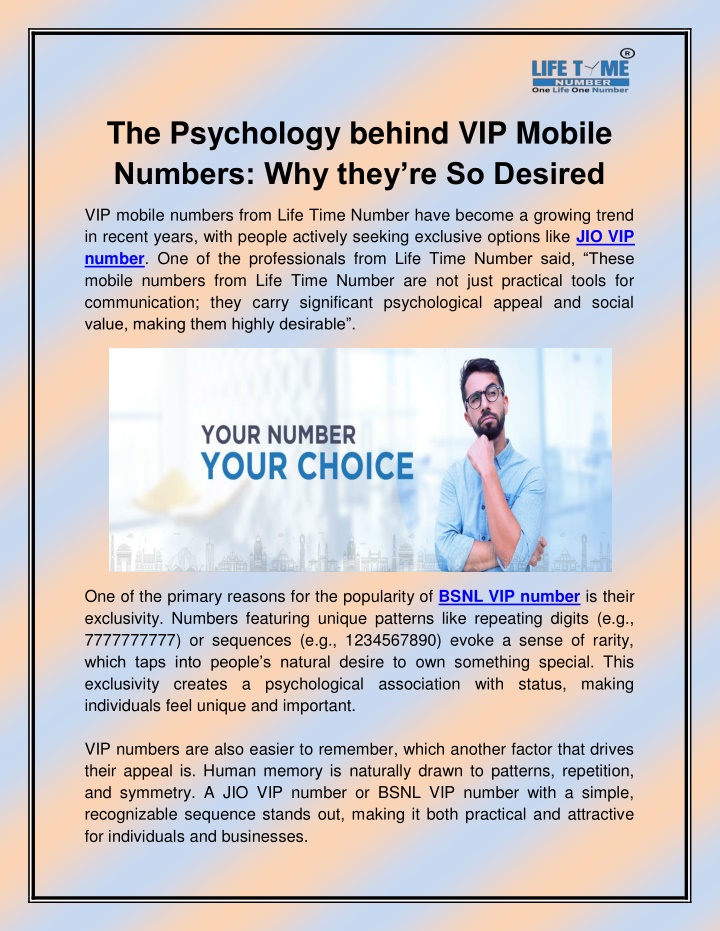 the psychology behind vip mobile numbers why they