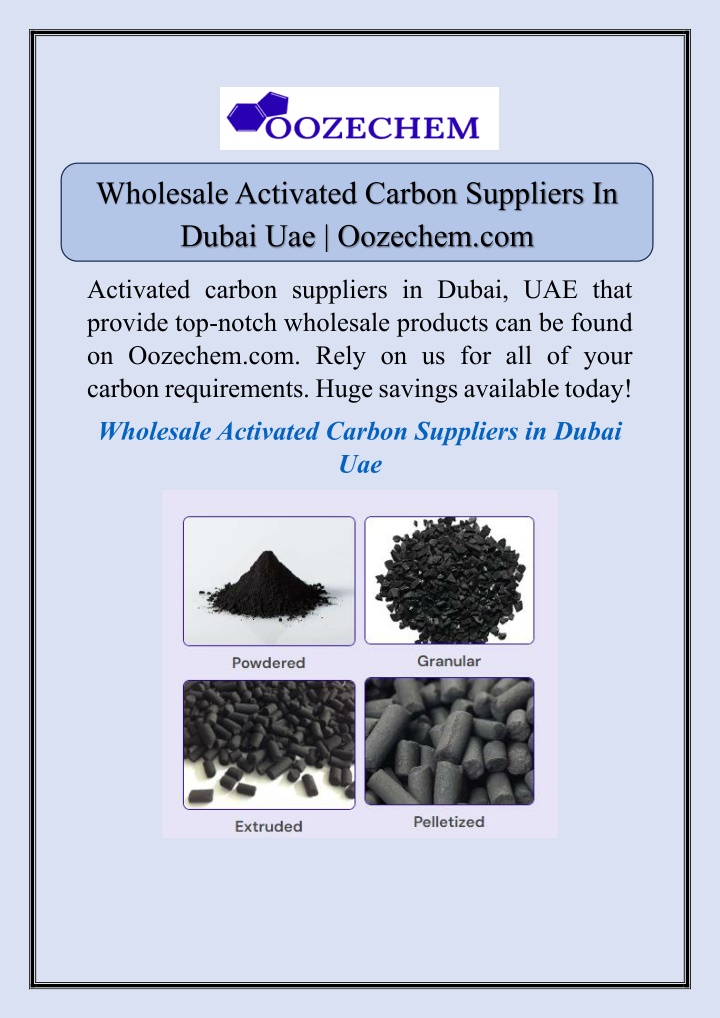 wholesale activated carbon suppliers in dubai