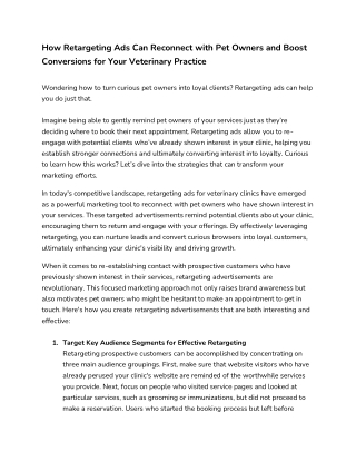 How Retargeting Ads Can Reconnect with Pet Owners and Boost Conversions for Your Veterinary Practice