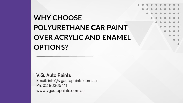 why choose polyurethane car paint over acrylic