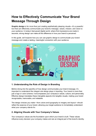 How to Effectively Communicate Your Brand Message Through Design