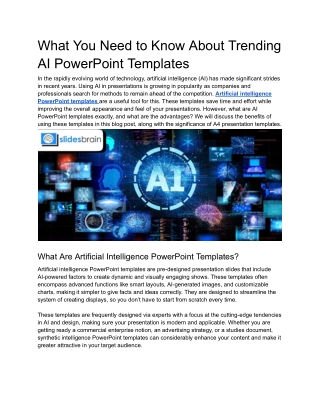 What You Need to Know About Trending AI PowerPoint Templates