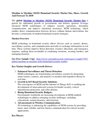 machine to machine m2m homeland security market