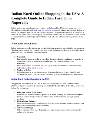 A Complete Guide to Indian Fashion in Naperville