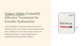 Tadact Tablet Tadalafil Effective Treatment for Erectile Dysfunction
