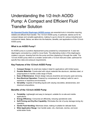 understanding the 1 2 inch aodd pump a compact