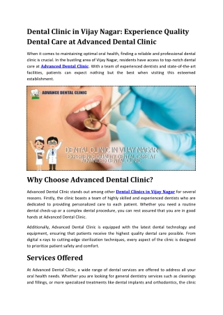 Dental Clinic in Vijay Nagar