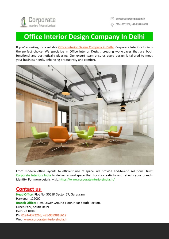 office interior design company in delhi