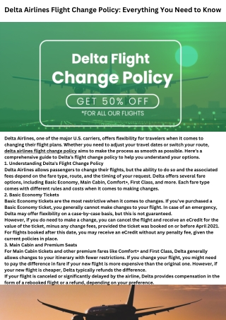 Delta Airlines Flight Change Policy