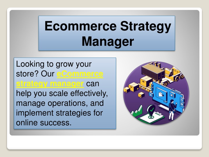 ecommerce strategy manager