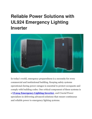 reliable power solutions with ul924 emergency