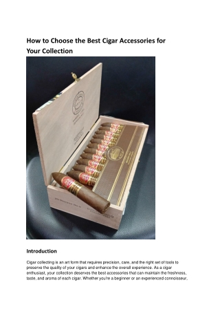 how to choose the best cigar accessories for your