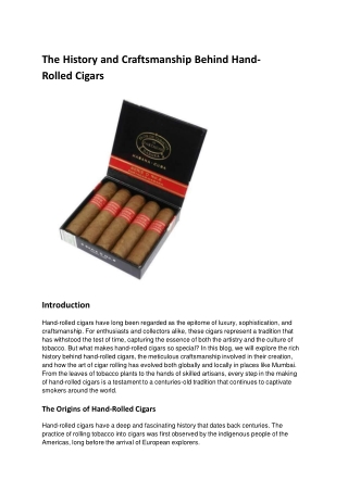 the history and craftsmanship behind hand rolled