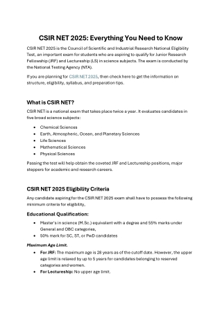 csir net 2025 everything you need to know