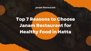 Top 7 Reasons to Choose Janam Restaurant for Healthy Food in Hatta