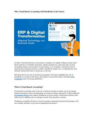 Why Cloud-Based Accounting with HostBooks is the Future