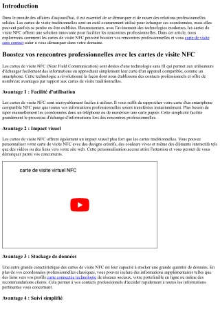 Boostez vos rencontres professionnelles avec les cartes de visite NFC