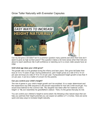 Natural Height Growth Capsules - Everester