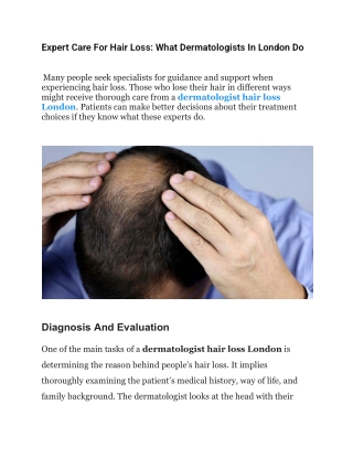 Expert Care For Hair Loss_ What Dermatologists In London Do.docx
