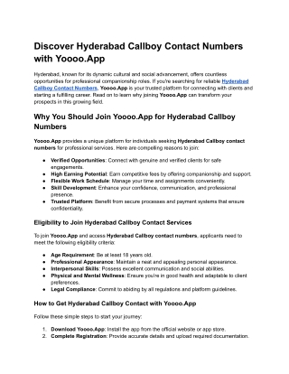 Hyderabad Callboy Contact Numbers