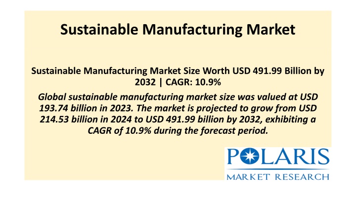 sustainable manufacturing market