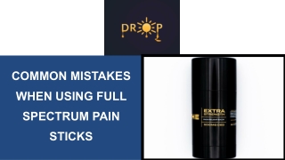 common mistakes when using full spectrum pain