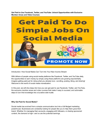 get paid to use facebook twitter and youtube