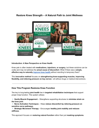 Restore Knee Strength – A Natural Path to Joint Wellness