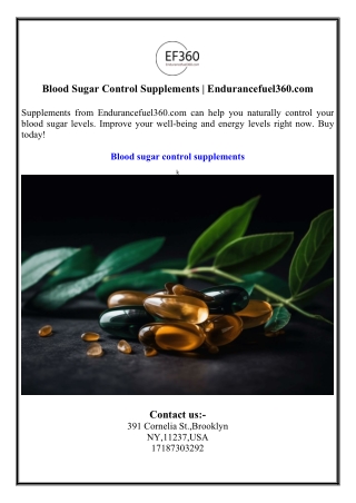 blood sugar control supplements endurancefuel360
