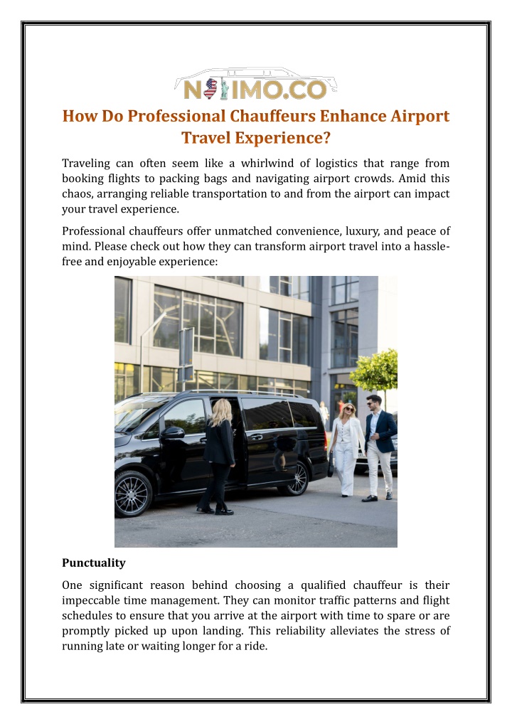 how do professional chauffeurs enhance airport