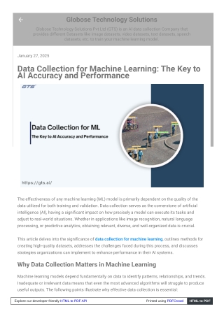 Data Collection for Machine Learning, The Key to AI Accuracy and Performance