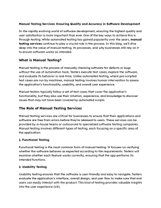 Manual Testing Services_ Ensuring Quality and Accuracy in Software Development