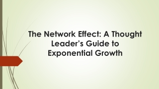 the network effect a thought leader s guide to exponential growth