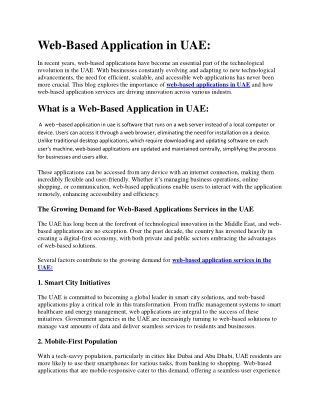 web based application in uae