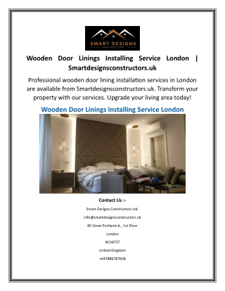 Wooden Door Linings Installing Service London  Smartdesignsconstructors.uk