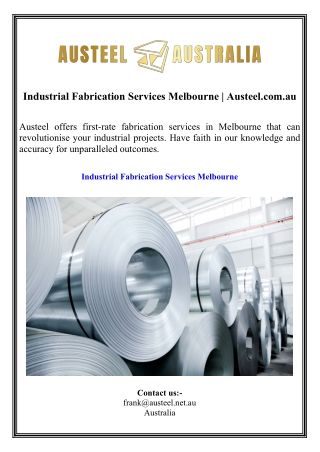 Industrial Fabrication Services Melbourne  Austeel.com.au