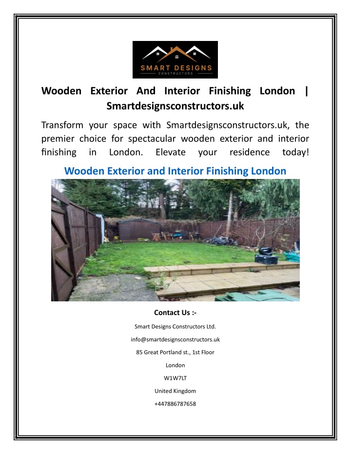 wooden exterior and interior finishing london