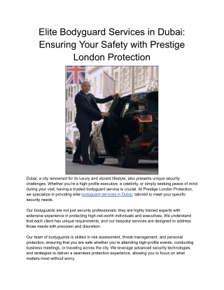 Bodyguard Services in Dubai