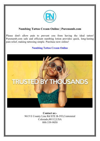 Numbing Tattoo Cream Online  Purenumb.com