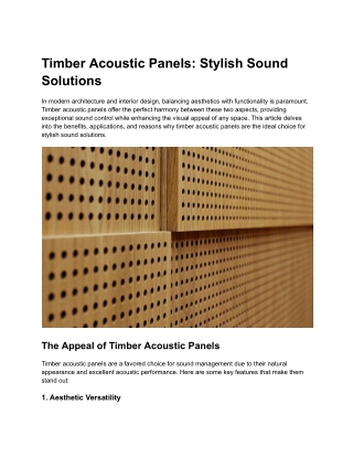 Timber Acoustic Panels