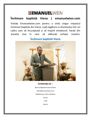 Închinare baptistă Viena  emanuelwien.com