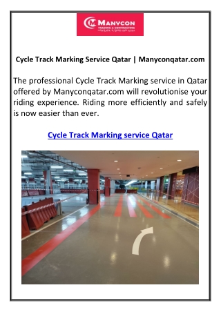 Cycle Track Marking Service Qatar  Manyconqatar.com