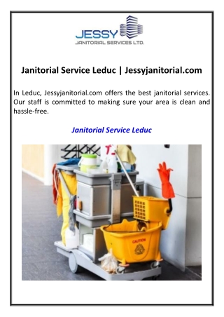 janitorial service leduc jessyjanitorial com