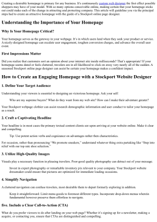 creating a desirable homepage is primary