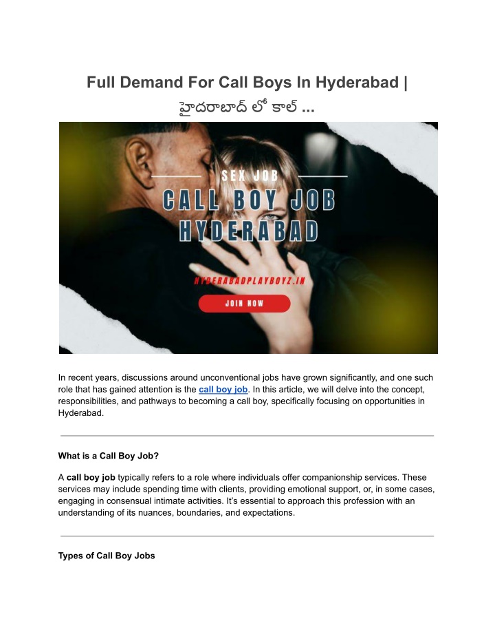 full demand for call boys in hyderabad