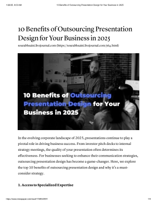 10 Benefits of Outsourcing Presentation Design for Your Business in 2025