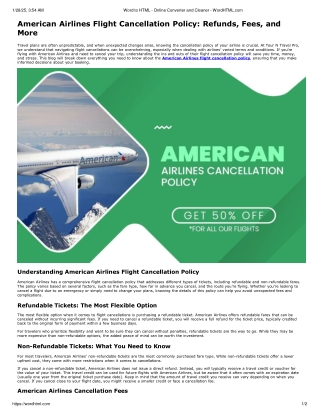 American Airlines Flight Cancellation Policy: Refunds, Fees, and More